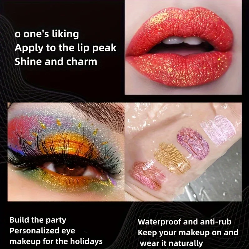 Koreanischer glitzernder flüssiger Lidschattenstift, schimmernder Diamant, glänzender Lidschatten, langlebig, erhellt Highligh-Make-up für Frauen