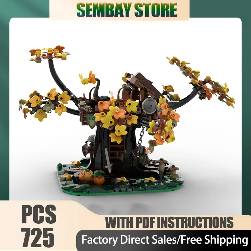 

Creative Series Moc Building Bricks Modular Forest Men - Hallows' Eve Tree Technology Blocks Christmas DIY Toy Construction Gift