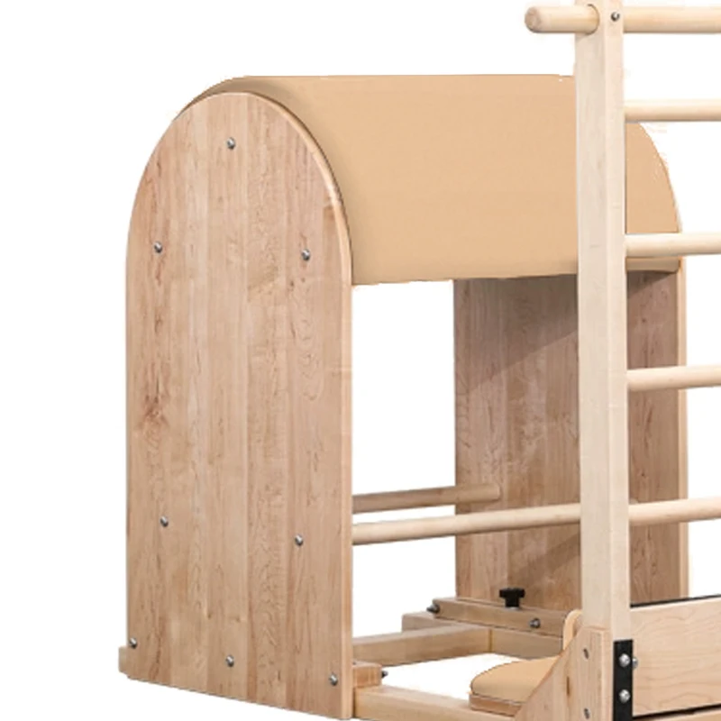 Brown Oak Fitness Equipment Adjustable Pilates Ladder Bucket Yoga Training for Home or Studio Use for Body Health