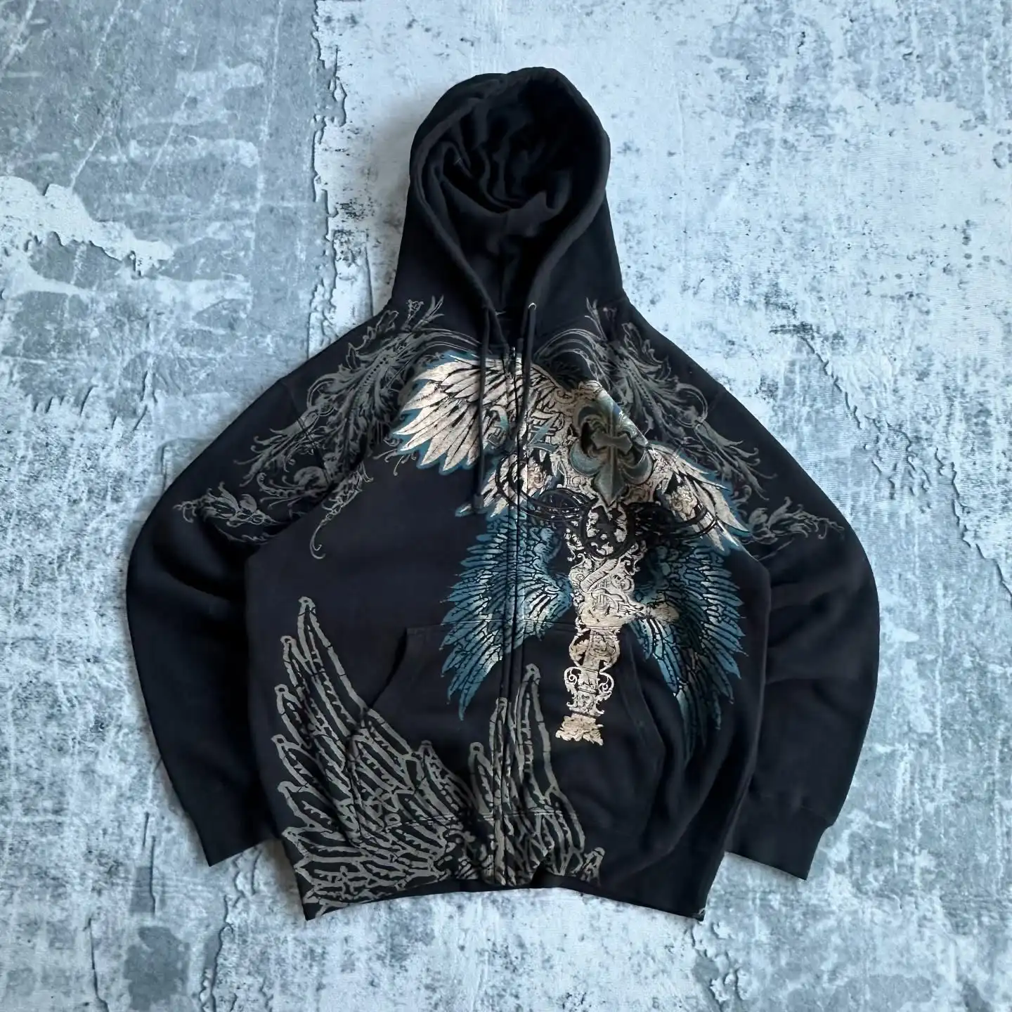 MMA Elite Gothic Skull Hoodie Men Women Ecko Unisex Oversized 
