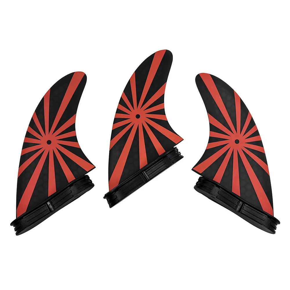 

Плавники UPSURF Double Tabs 2 Fin AM2, черно-красные, с наклейками, из стекловолокна, с карбоновым сотовым наполнителем, тройные плавники для хвостовой части серфборда