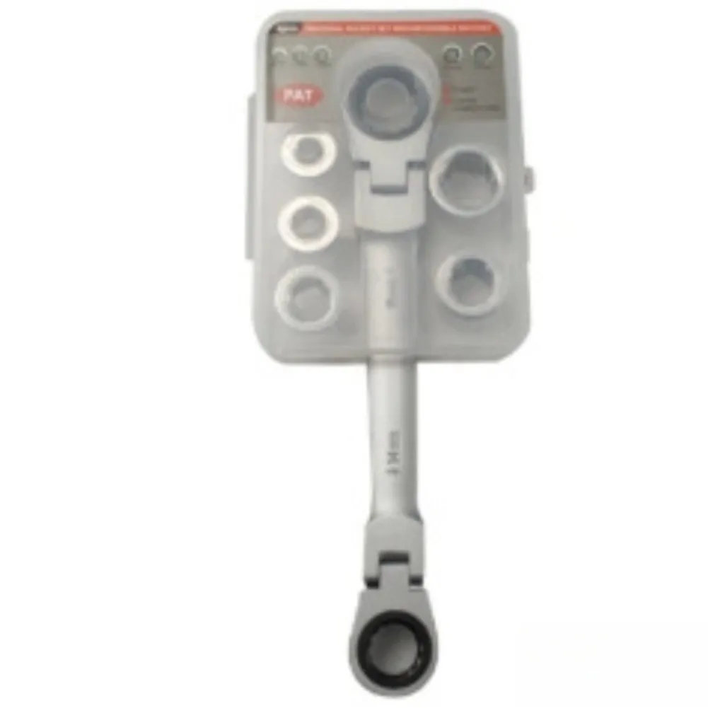 Chrome Vanadium 7 in 1 Double Head Ratchet Wrench Featuring 72 Tooth Gear Ratio and Reversible Direction Control