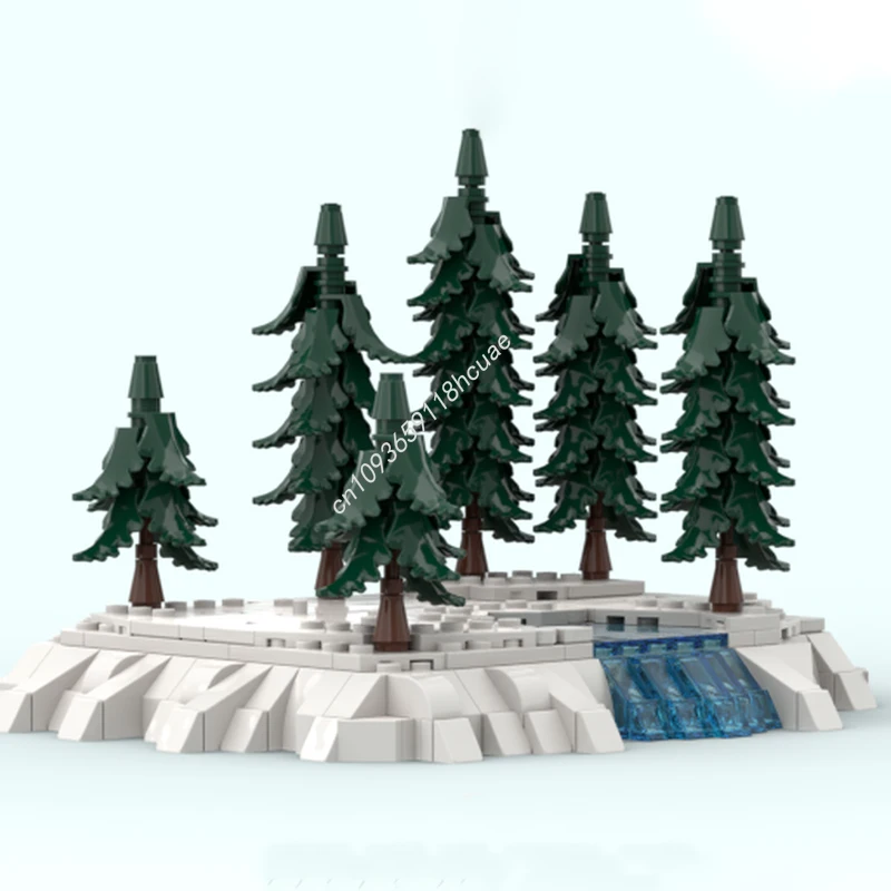 

414 шт. MOC зимний снег мотоцикл диорама модель строительные блоки кирпич детские креативные игрушки на день рождения сборка рождественские подарки