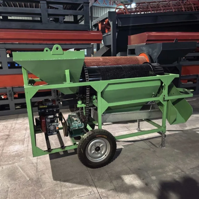 Small mobile traction gold panning car fully equipped with power roller screen sand gold ore screen washing machine