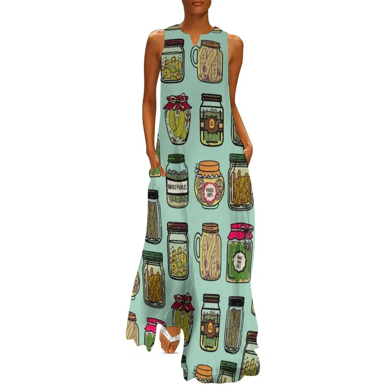 Pickle Jar Art Long Dress party dresses woman dresses for woman beach outfits for women