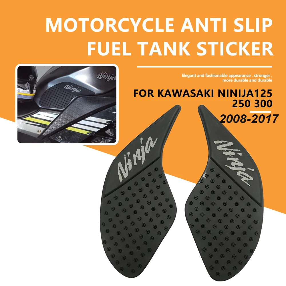 

For Kawasaki Ninja 125 250 300 Motorcycle Fuel Tank Pads Sticker Anti Slip Side Knee Grip Protector Decals 2008-2017