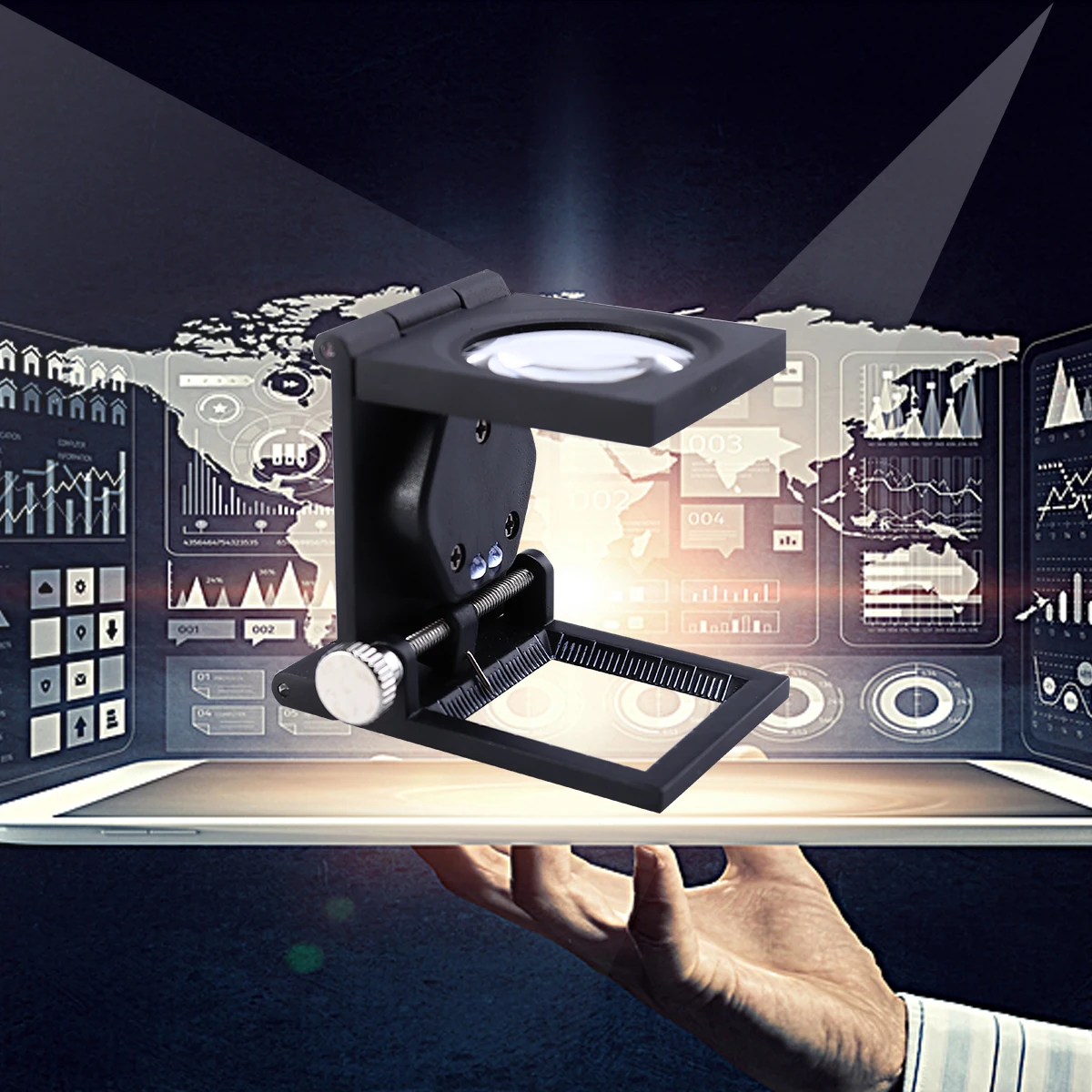 

8X Magnifier 24mm Lens Diameter LED Illuminated Glass Map Reading Books Circuit Boards Stamps Coin Jewelry Inspection Portable