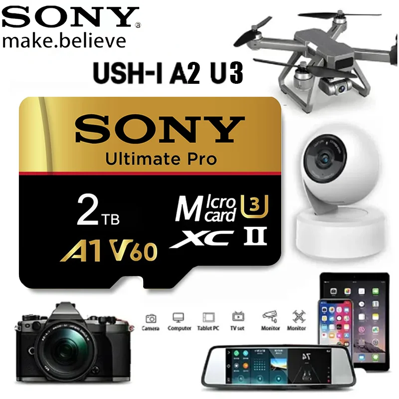 

SONY 2TB Ultimate Pro Cartao De Memoria SD Card 128GB 256GB Class10 High Speed 512GB 2TB Magnet-Proof for Camera Drone Phone