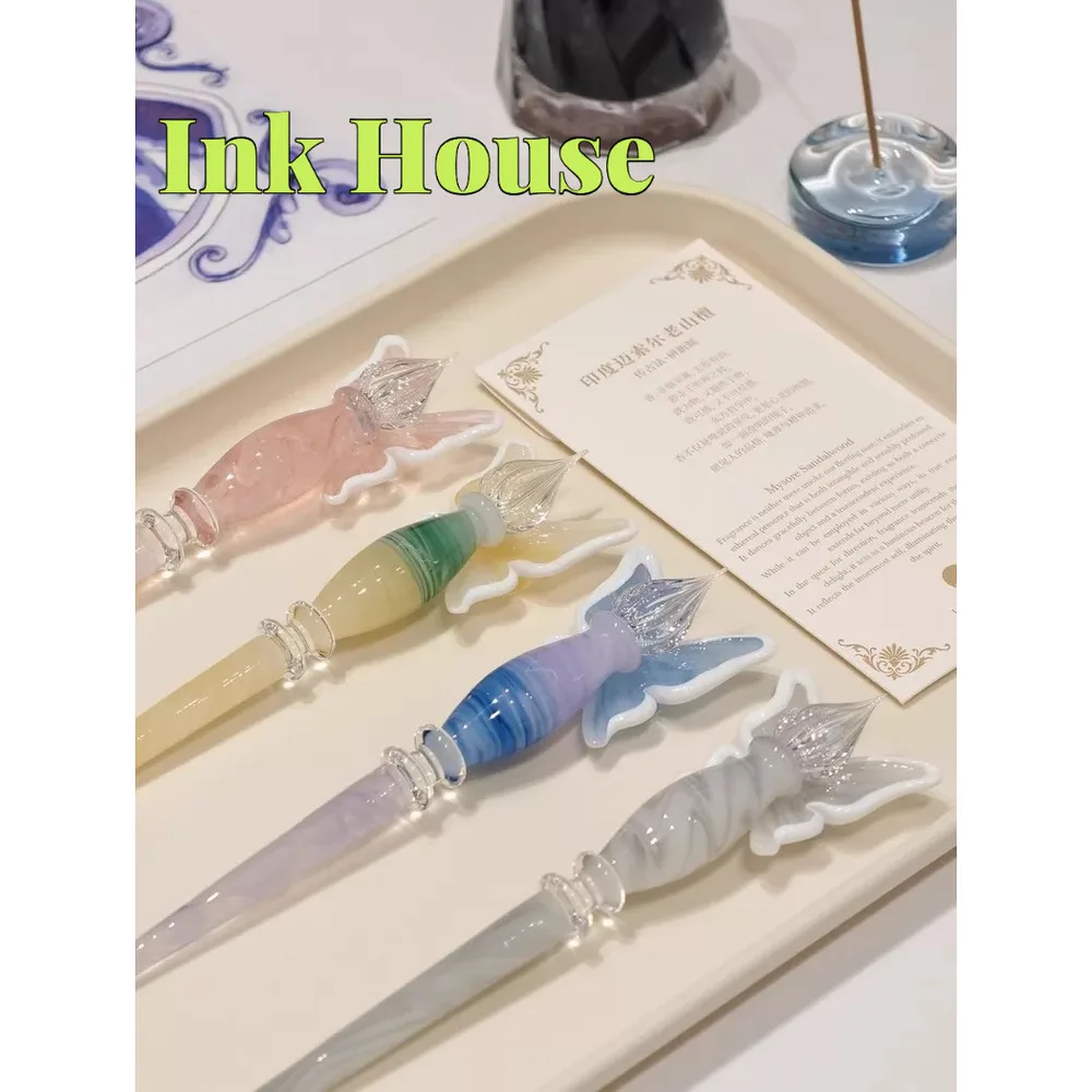 

INK HOUSE New Arrvial Liumuang.huadian Glass Dip Pen Set