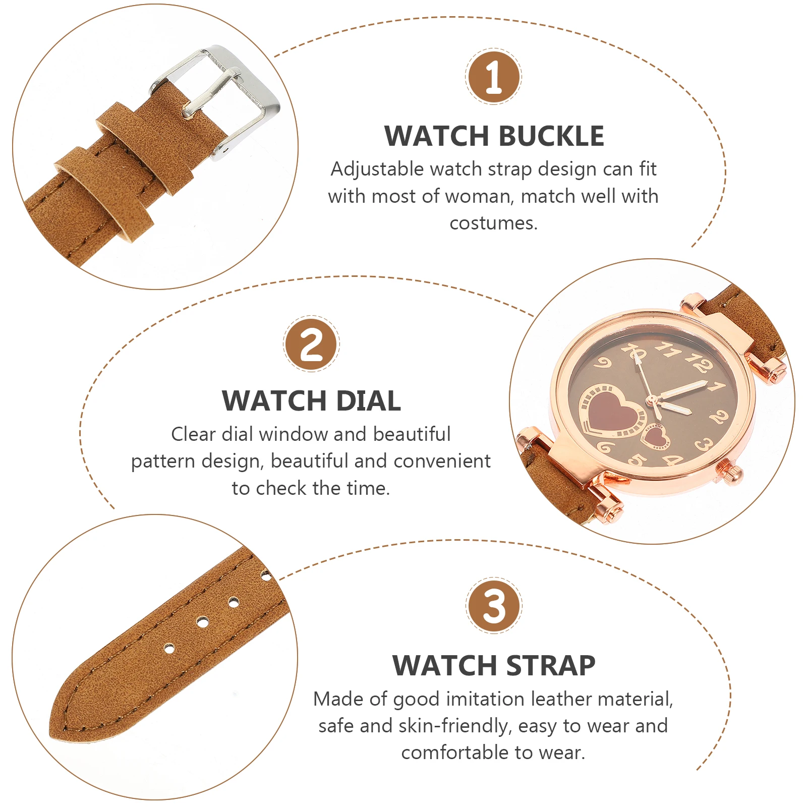 

Fashionable Simple Wristwatch Lightweight Adjustable Strap Gift For Women Girls Quartz Wristwatch Daily Party School Use Durable