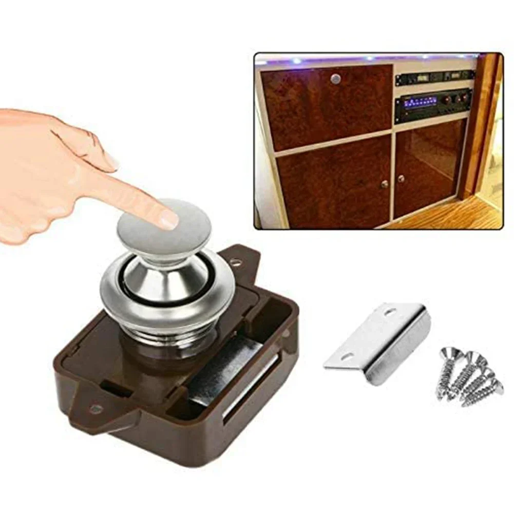 Latch Lock Button Catch Lock Locks Motorhome Push Button Cabinet Camper Caravan Catch Cupboard Door Lock Yacht
