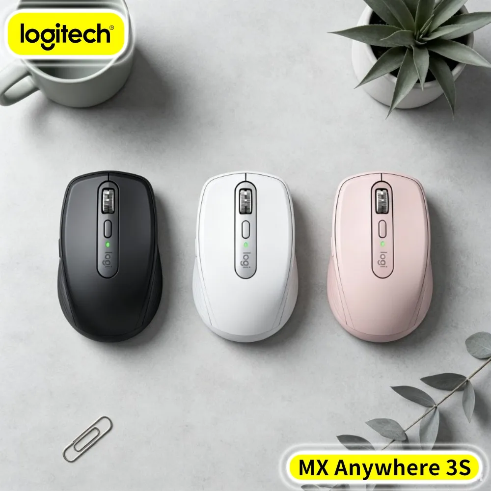 High-Performance Logitech MX Anywhere 3S - 8K DPI, Hyper-Scroll, Silent Click, Multi-OS Support For Retail & Office