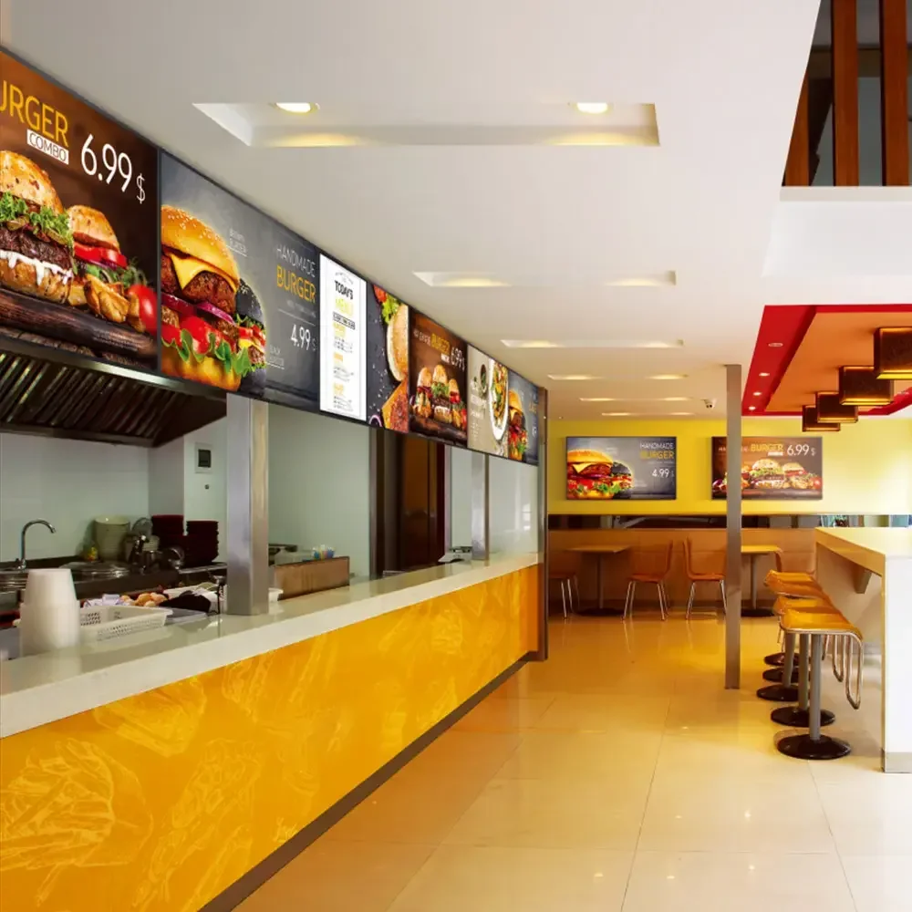 32 43 55 Inch LCD Panel 178 Super View Electronic Restaurant Shop Display Static Digital Video Signage Menu Boards
