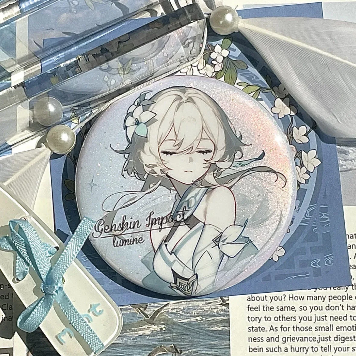 친구를 위한 Yingbajiang 높은 아름다움 창조적 학교 가방 펜던트 주위의 새로운 Genshin Impact 배지