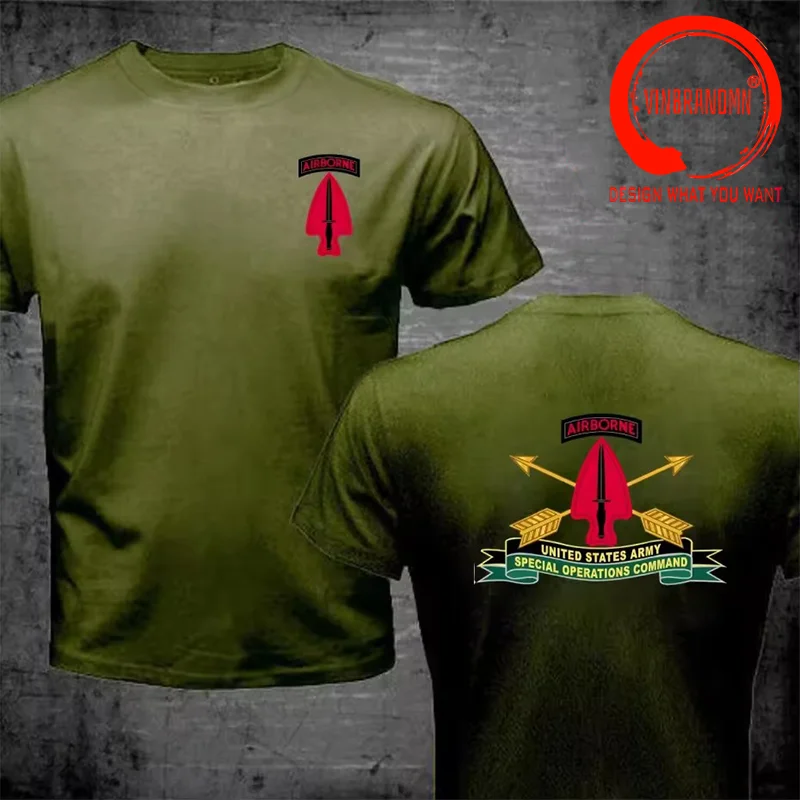 Novely Design US Army Airborne Special Operations Command Shirt Men Fashion Trendy Casual Clothing Cool Stylish Tops Tee Shirt