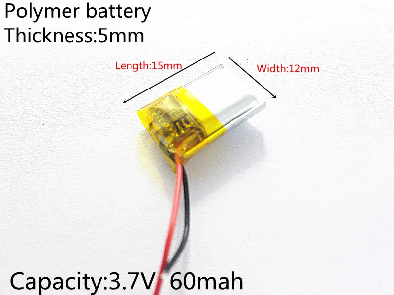 3.7V,60mAH,501215 PLIB; polymer lithium ion / Li-ion battery for GPS,mp3,mp4,mp5,dvd,bluetooth,model toy mobile bluetooth