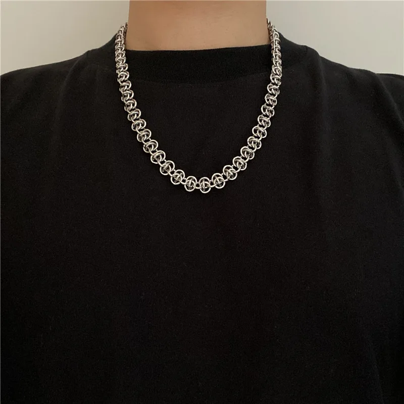 New Hip Hop DIY Chain Necklace for Men Women 316L Stainless Steel Jewelry Vintage Punk Gothic Collar Choker Kpop Aesthetic