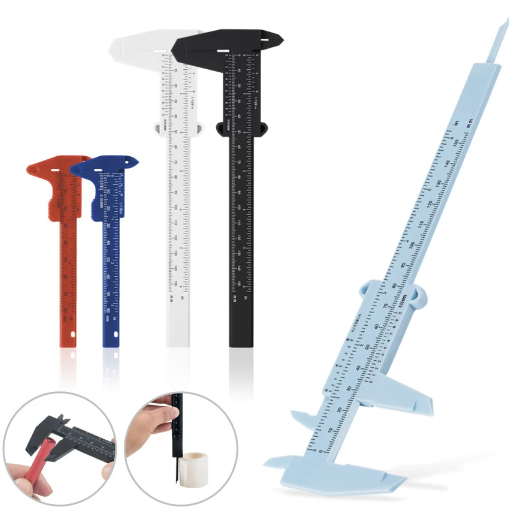 5Color Plastic Eyebrow Measuring Vernier Caliper Tattoo Caliper Ruler Portable Makeup Beauty Measurement Tool 80/150MM Wholesale