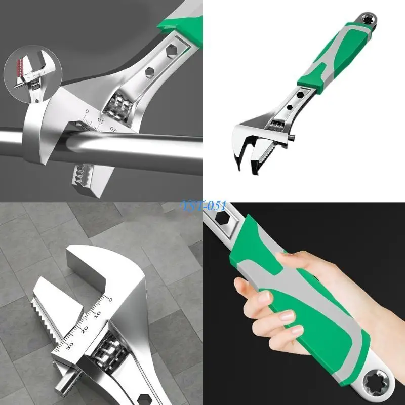 

E15A Adjustable Wrench Large Opening Long Handle Mini Monkey Spanner Plumbing