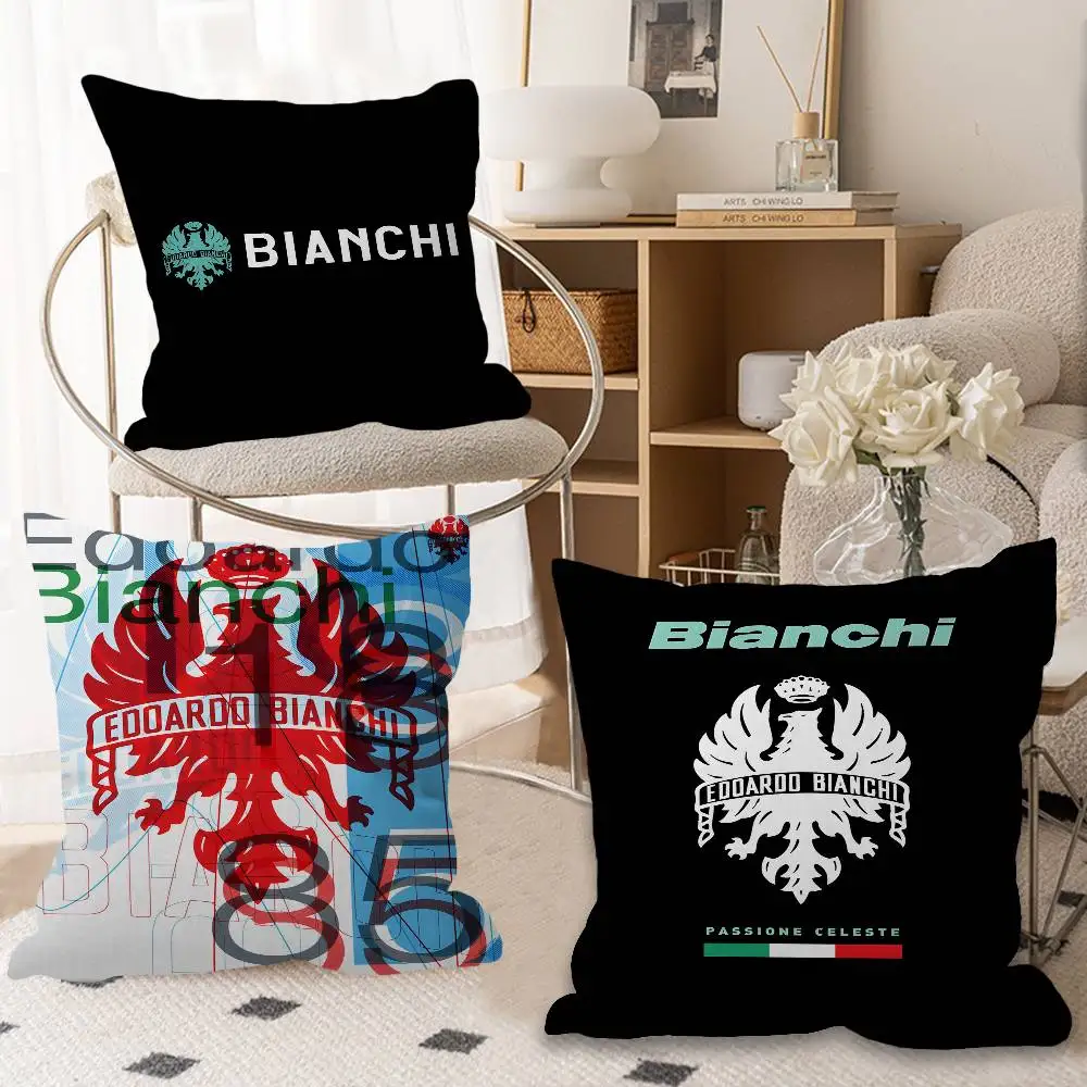 Brand B-Bianchi Logo Pillow Anime Pillow Sofa Bed Head Pillow Cover Cushion Cover 45x45 cm Fashion