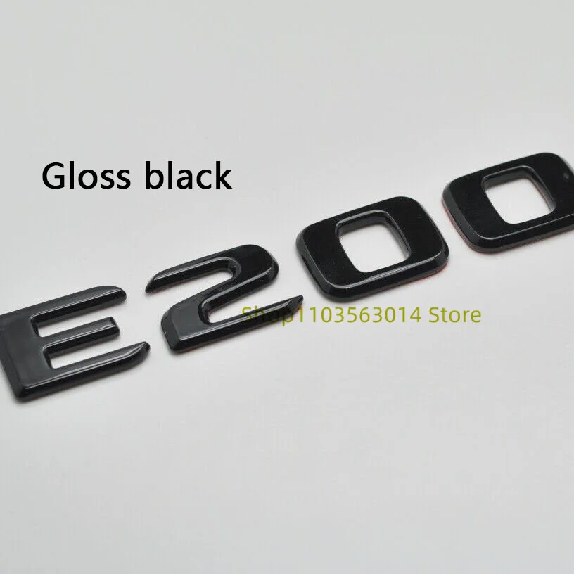 Black Silver Letters E200 E260 E300 E400 E220d E350e E300de 4Matic ABS Emblem for W213 Car Trunk Sticker