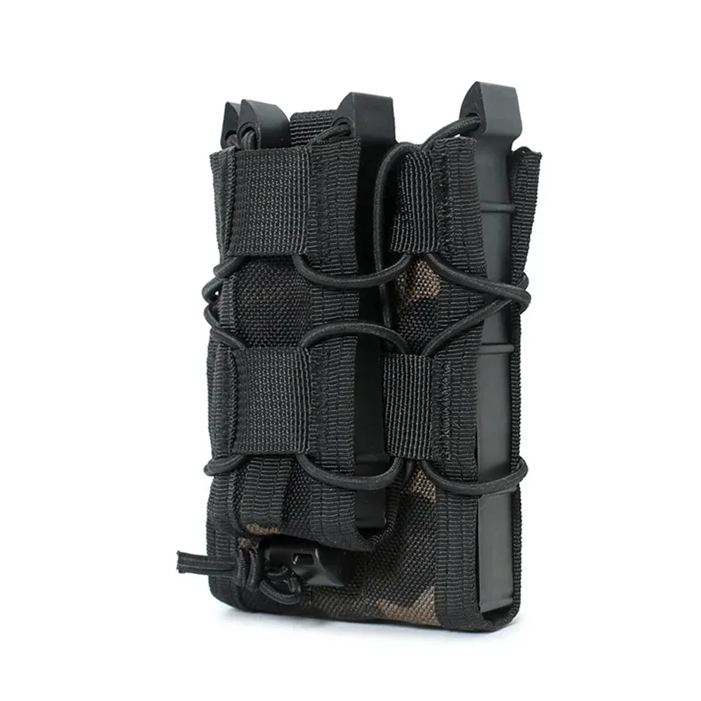 Tactical MOLLE Ammo Pouch Belt-Mounted Double Mag Pouch Outdoor Chest Mounting Platform Lightweight and Durable