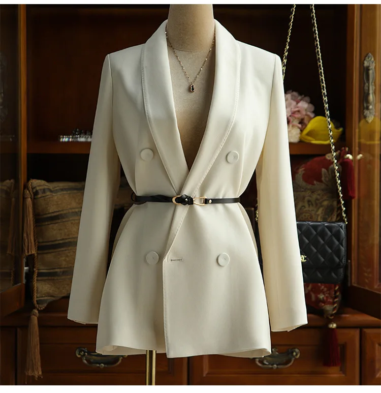 Costume sur mesure décontracté ample pour femmes Jaet Triacétate lourd Faionable Ele Sle Long Sve été