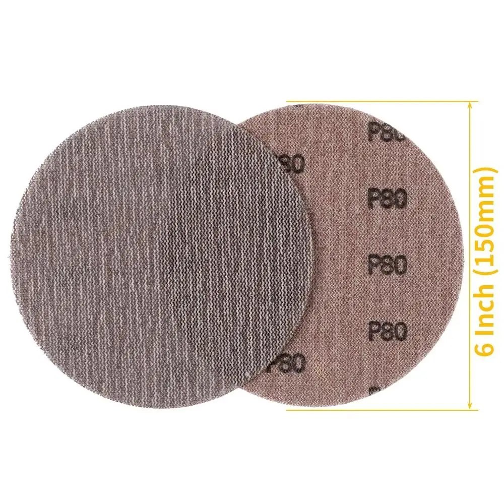 5Pcs 6inch 150mm Mesh Sanding Discs 80-1000Grits Aluminum Oxide Hook and Loop Sanding Discs Anti Clogging Dust Free - view 2