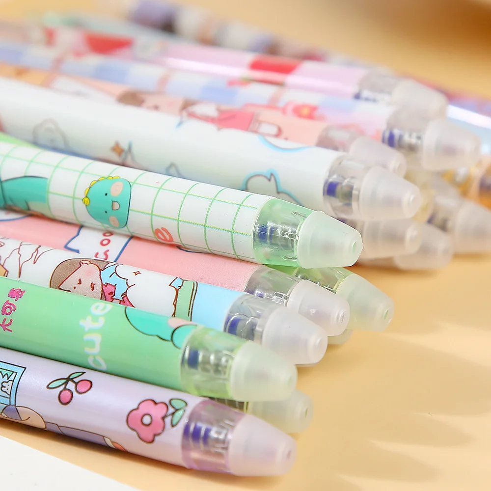 

30Pcs/Lot Cute Cartoon Press Erasable Gel Pens 0.5mm Blue Refill Magic Erasable Writing Pen Kids Kawaii School Office Stationery
