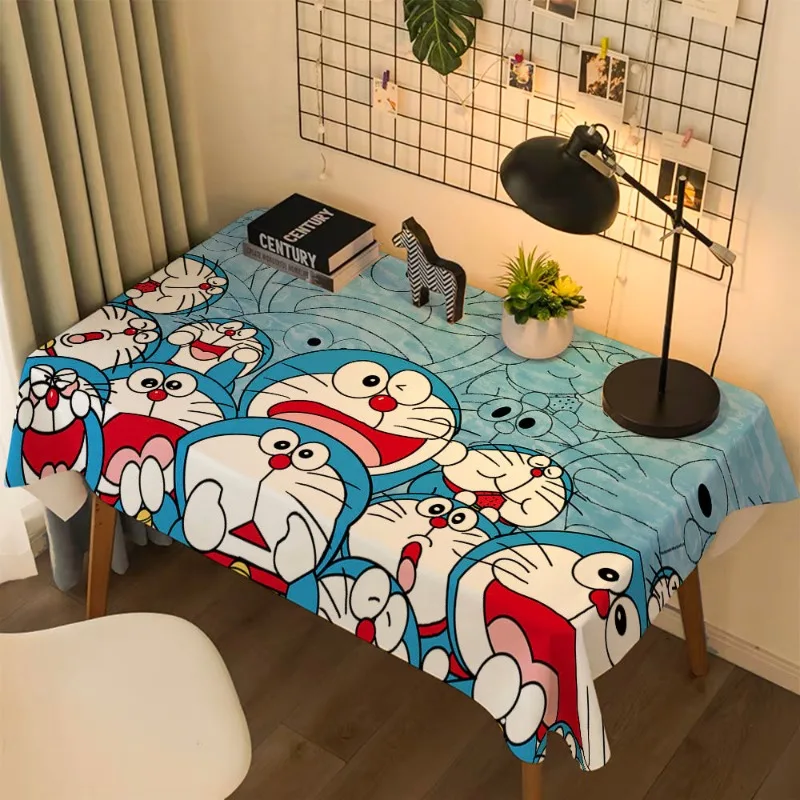 Мультяшные скатерти Doraemon для студенческого общежития, универсальные настольные декоративные тканевые настольные коврики от пыли, школьные офисные принадлежности