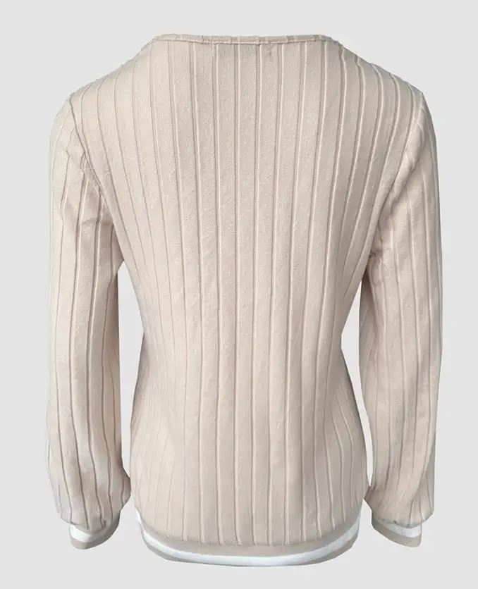 Damska Bluzka Wiosna Jesień 2025 Nowa Jednolita Kolor Dekolt V Długi Rękaw Modna Wąska Pasek Ozdobne Koraliki Casualowa Koszulka Top