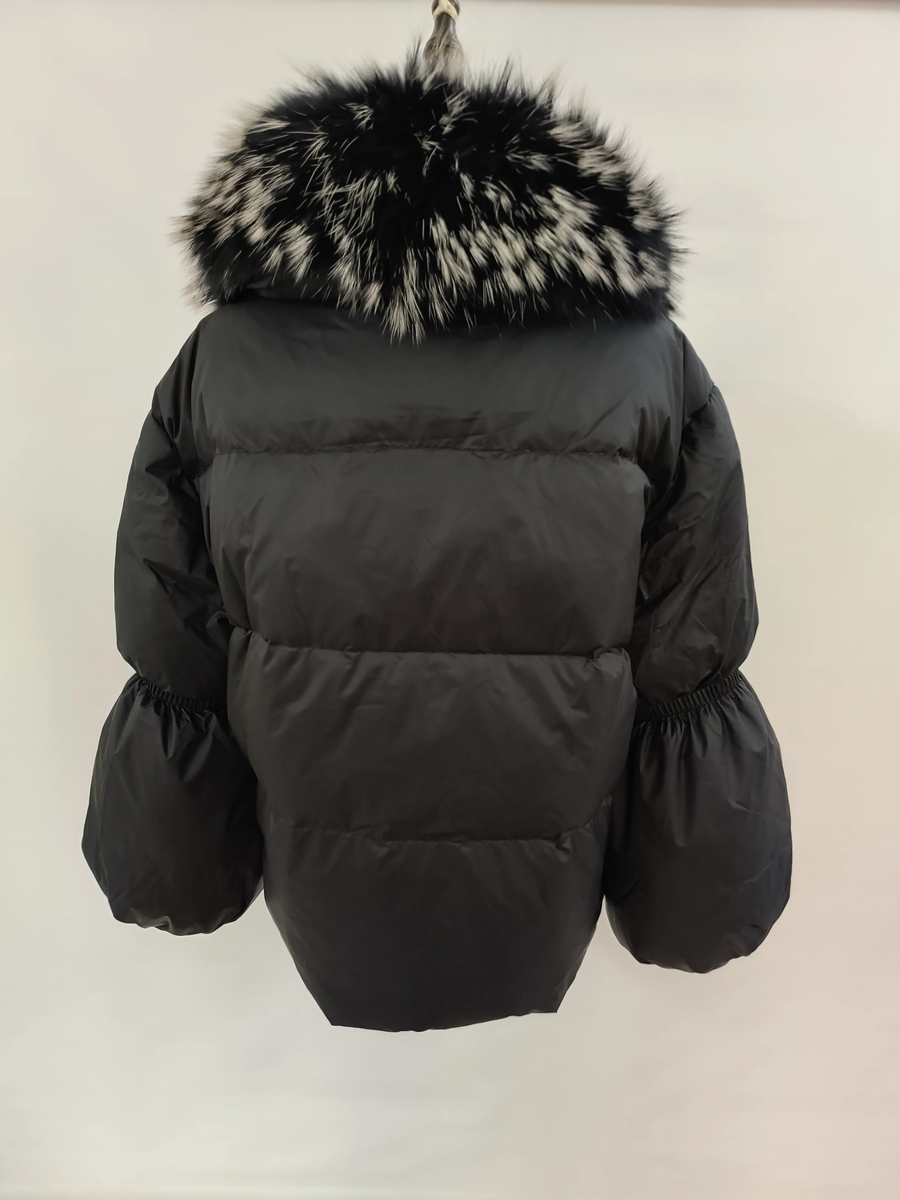 ホットセール高品質リアルラクーンファーカラーファッション冬新作レディースリアルラクーンファーダウンジャケットホワイトダックダウンコート