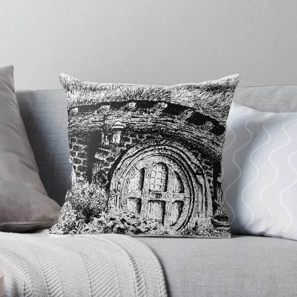 A Beautiful And Aesthetic Hobbiton Pen D  Printing Throw Pillow Cover Waist Soft Bedroom Cushion Pillows not include One Side