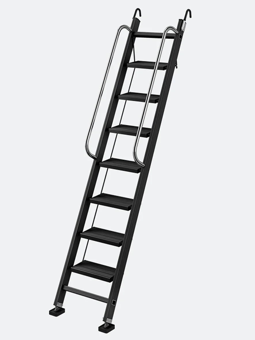 Ladder Household Aluminum Alloy Folding Stairs of Attic Thickened Engineering Ladder Mobile Stairs