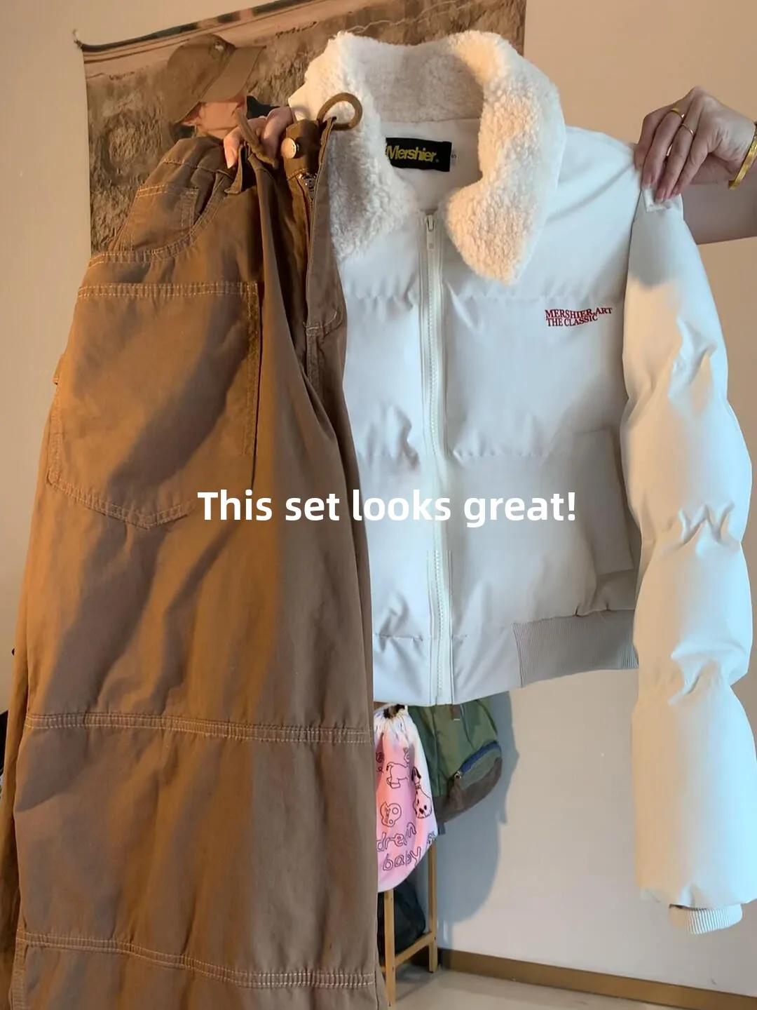 

Retro Collar Lamb Velvet ort Cotton Jaet Women Winter Not Bulky Lazy Feel Loose Thi Warm Cotton Clothes