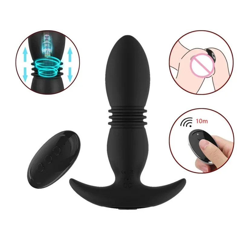 التحكم عن بعد جهاز تدليك للبروستاتا بعقب المكونات هزاز الشرج الجنس لعب الكبار Thrusting تهتز المكونات الشرج الجنس لعب للكبار Men18 +