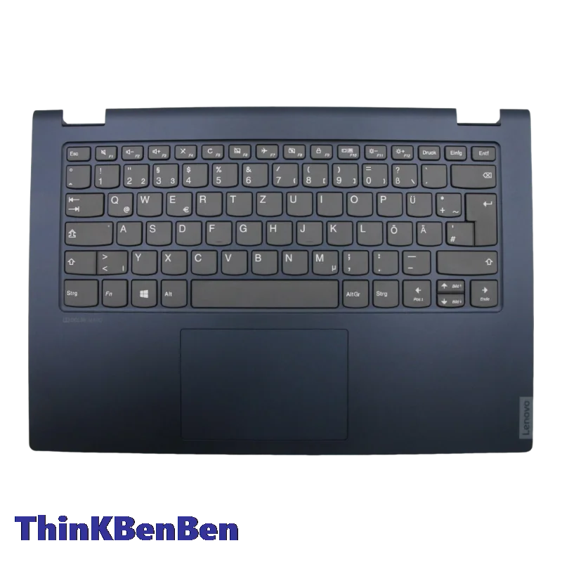 DE German Keyboard With Blue Plastic Upper Case Palmrest Shell Cover For Lenovo C340 Flex 14 IWL API IML Laptop 5CB0U42414