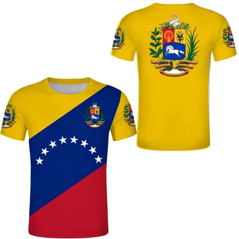 Fashion Men's T-shirt Venezuela Flag Print T Shirt  Men Clothing Short Sleeve Casual Streetwear Man Top 6xl T Shirts Men Clothes