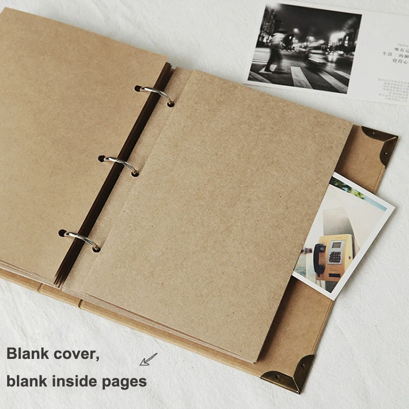 A5 Kraft Paper Folding Blank Pages Memory Books DIY Craft Photo Albums Scrapbook Cover Kraft Album For Wedding Anniversary Gifts