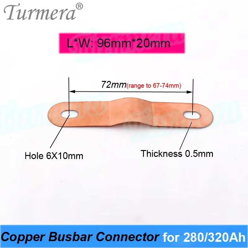 Copper BusBar Connector for 3.2V Lifepo4 Battery 280Ah 310Ah 320Ah Use in 12V 24V 36V 48V 60V Uninterrupted Power Supply Turmera