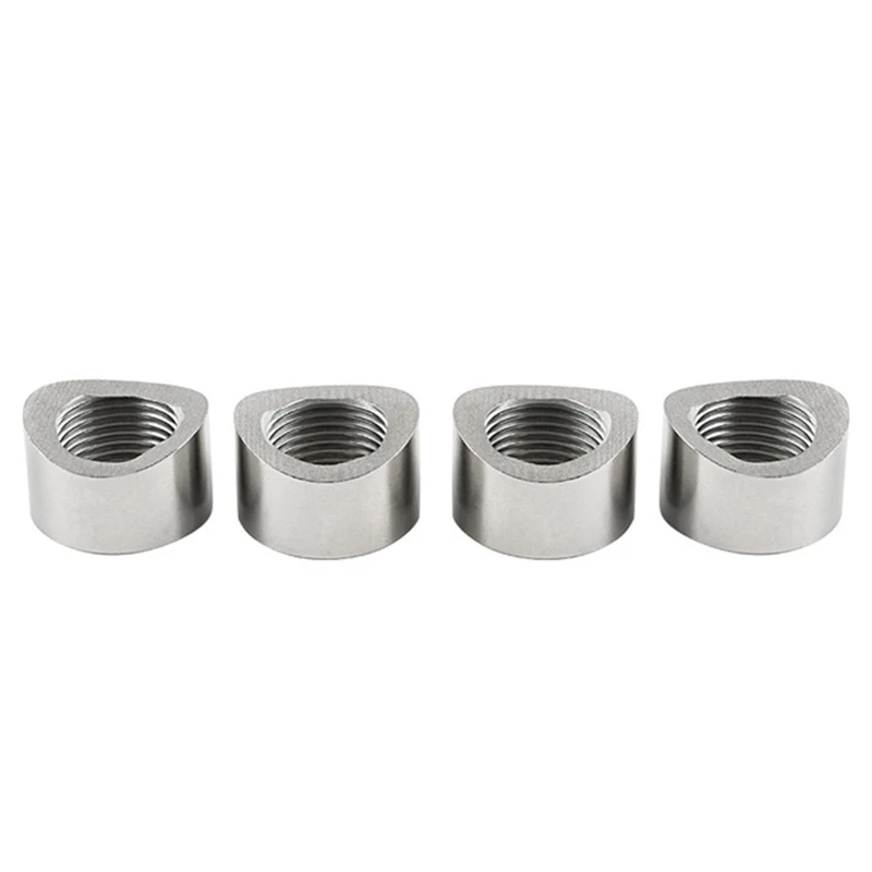 4PCS CNC-Machined Oxygen Sensor Notch Nut Weld Bung Standard M18 X 1.5 Thread 304 Stainless Steel Universal Part