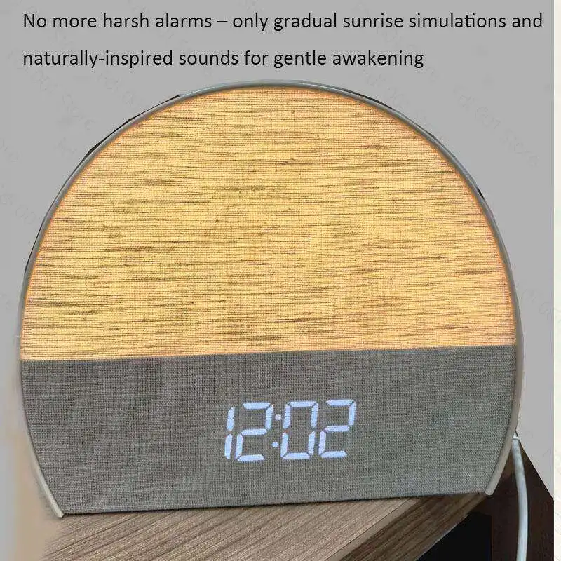 fabric wake-up light alarm clock bedside sleeping light bluetooth speaker clock radio countdown white noise