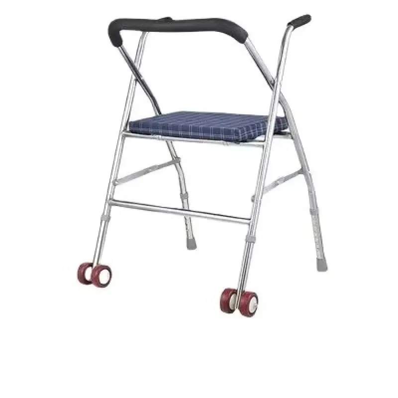 Foldable Walker with Seat,Rollator Walker with Durable Aluminum,330lbs Load Capacity, 2 Wheels for All Terrain