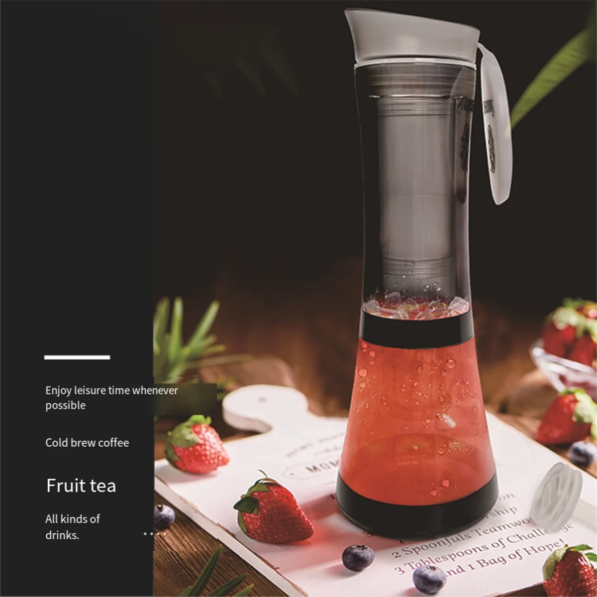 Кофеварка холодного заваривания с герметичной крышкой, фильтром из нержавеющей стали, многоразовый дозатор кофе со льдом для домашнего и офисного использования B