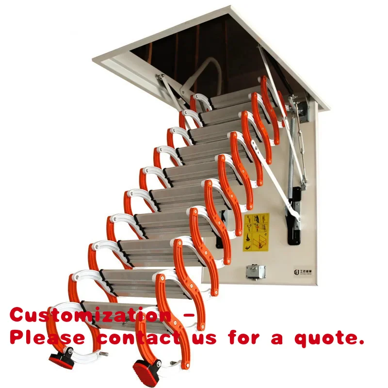 

Customize.Stretch Simple Ladder New Telescopic Folding Aluminium Stairs Modern Household Indoor Attic P