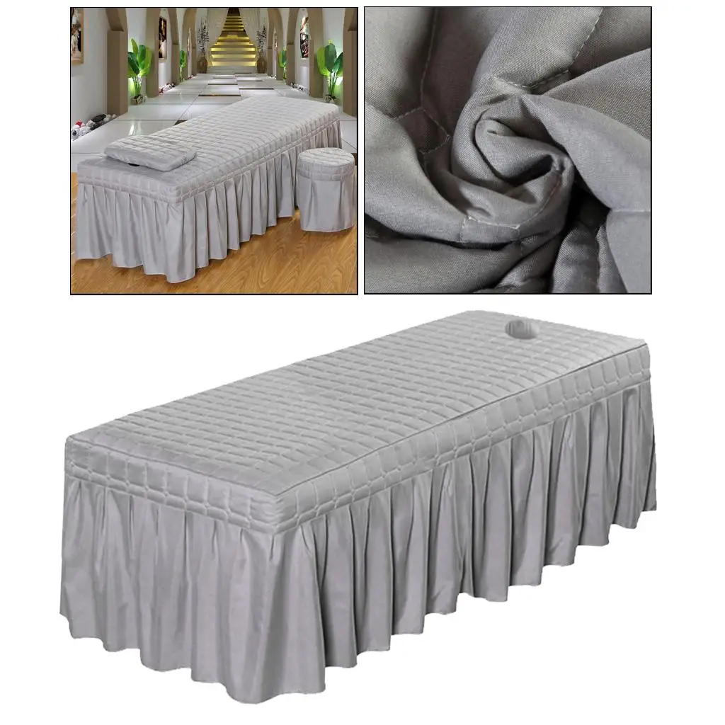 Elegant Silk Bedding Set for Spa And Beauty Centers , Gray-185x70cm, as described