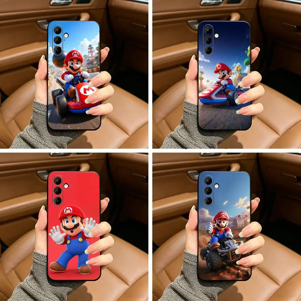 Classic Red-Hatted Character Racing Game Phone Case For Samsung Galaxy A73,A71 A72,A70,A53,A52,A51,Soft Silicone Black Cover
