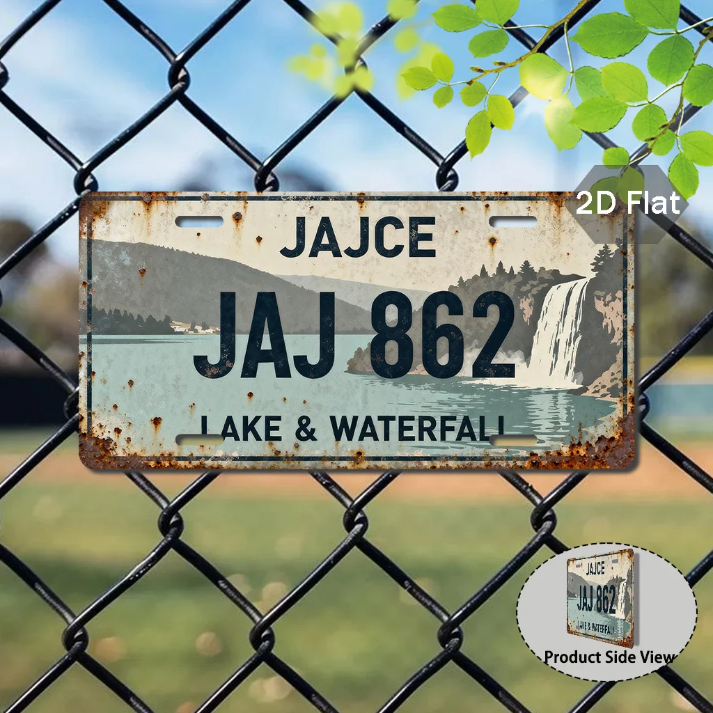 Jajce Lake & Waterfall Themed 2D Flat Printing Vintage Aluminum Sign (29.97cm x 14.99cm), Decorative Exterior Wall Accessory