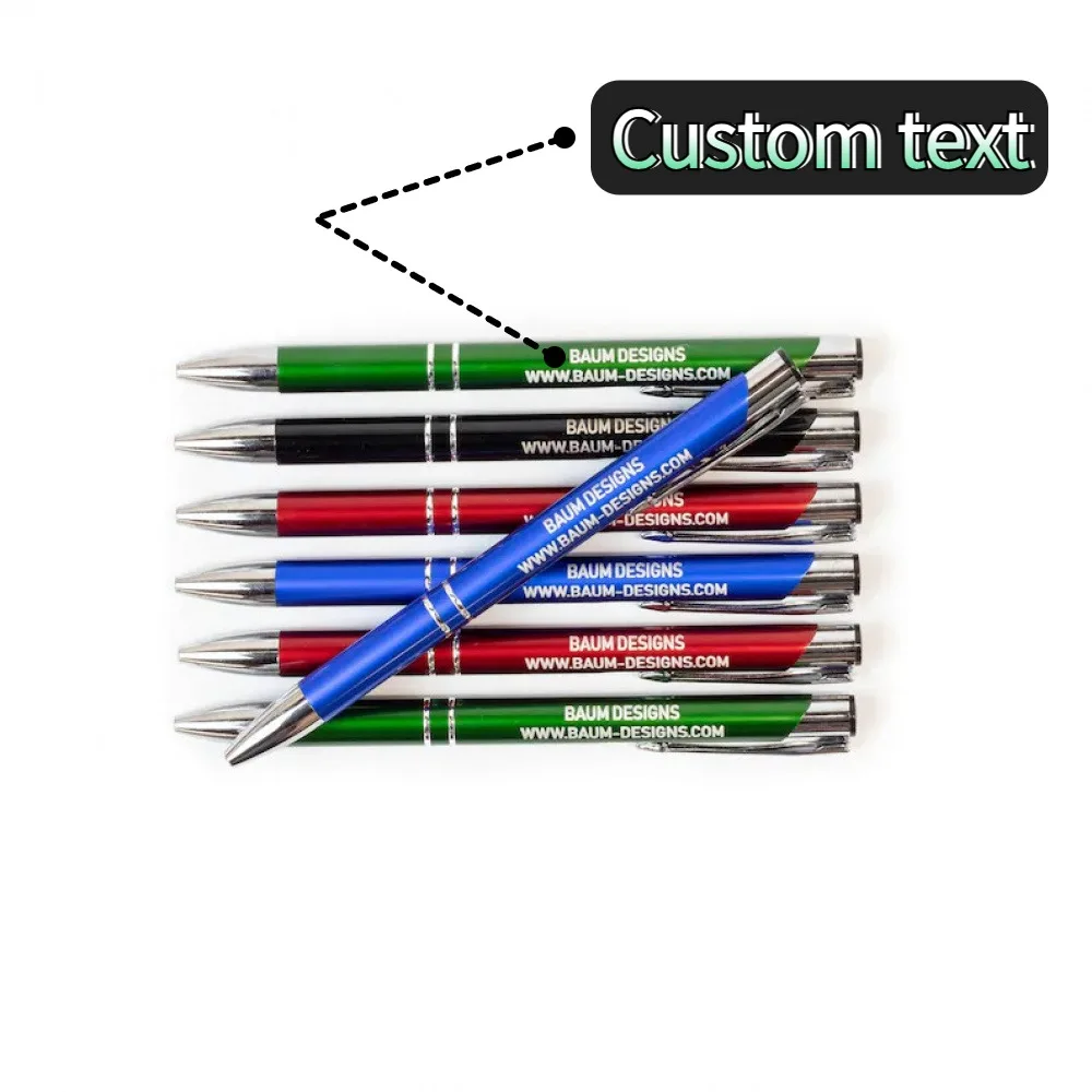 10 Stück personalisierte Business-Stifte, Großbestellung mit individuellem Text | Marketingmaterial Schreibwaren Bürobedarf Event-Geschenke – Detail 1