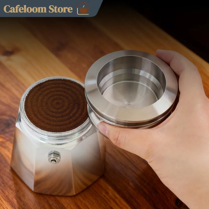 Moper Stainless Steel Coffee Distributor For Bialetti Moka Pot 4 Cup Dual Valve 6 Cup Single Valve Powder Filling Ring Tool